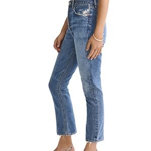 AGOLDE Riley Straight Cropped Jeans in Frequency size 25